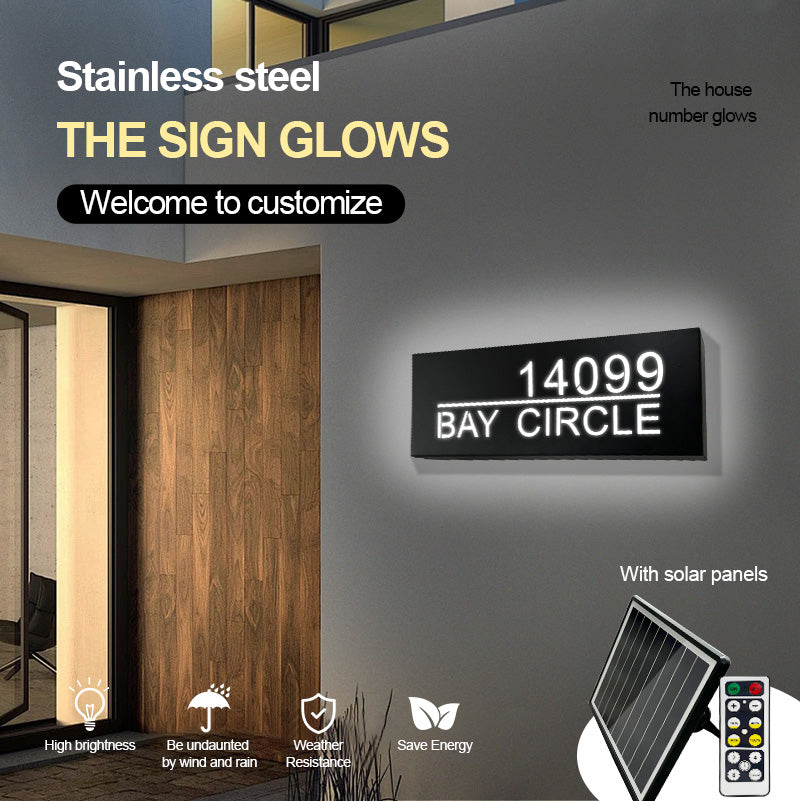 Stainless steel address sign house number 