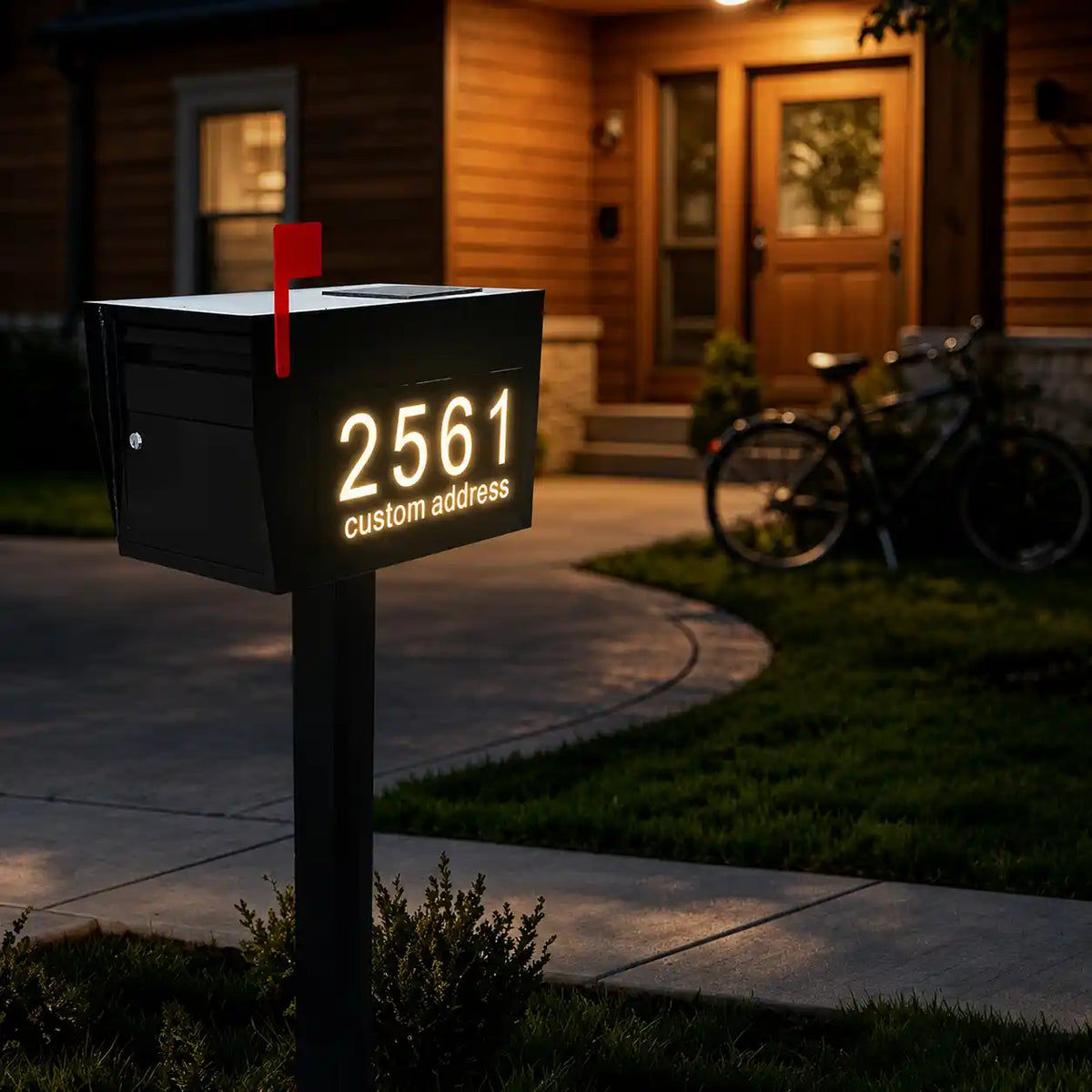 Singeee Glowbox Custom Modern Solar LED Address Mailbox