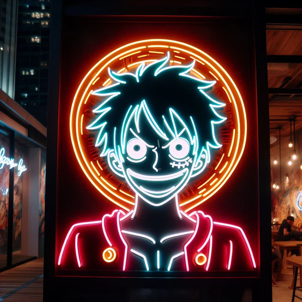 monkey d luffy anime neon sign