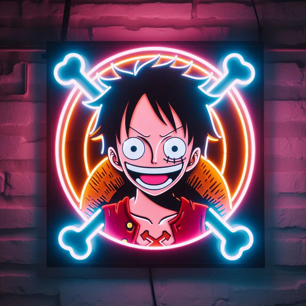 onepiece luffy anime neon sign