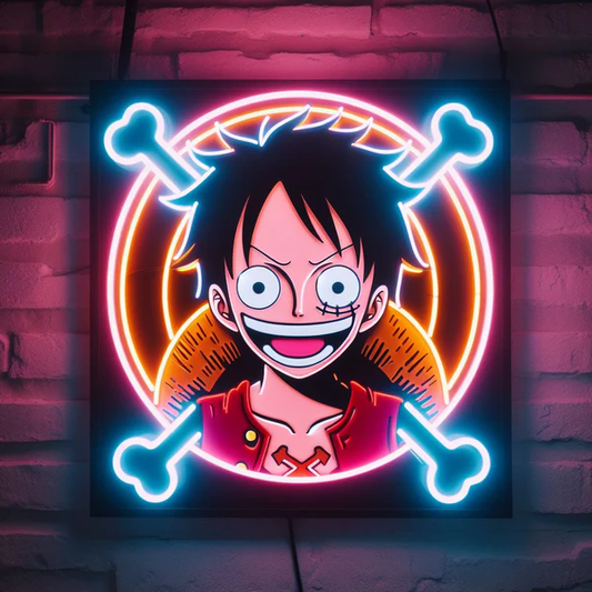 onepiece luffy anime neon sign