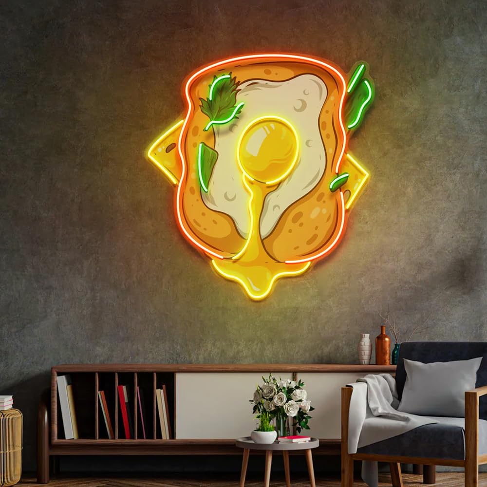 Sandwich LED neon sign with bright glowing outline