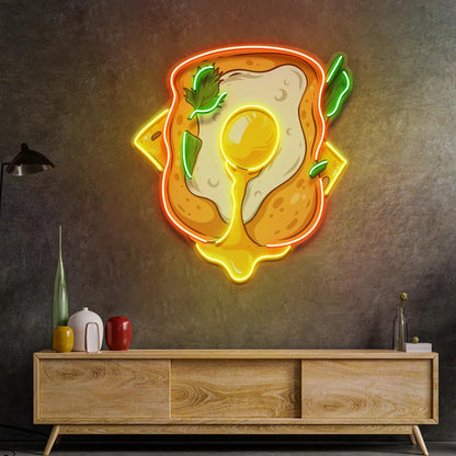 Glowing sandwich uv printed neon sign with LED lighting