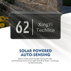 singeee wireless solar powed roof led address sign auto-sensing lighted