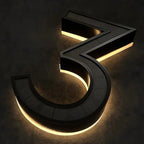 close-up of solar house number 3 with warm white  light