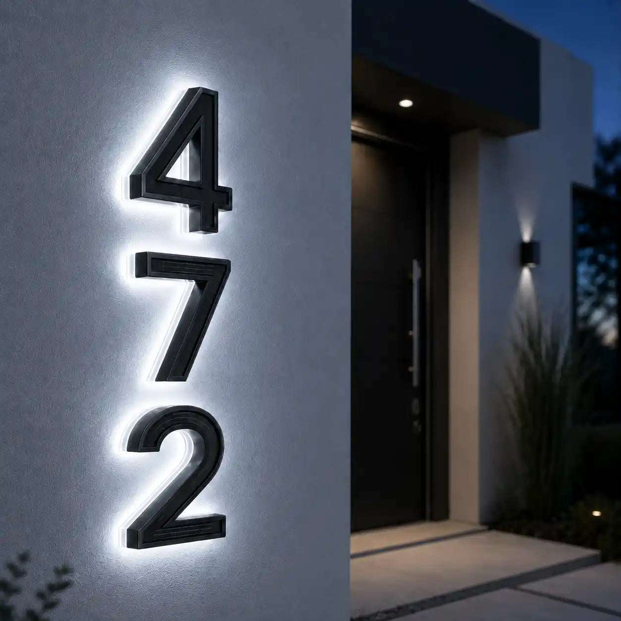 Singeee integrated solar house number 472 shined cold white were installed on the wall