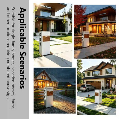 Custom Solar LED House Number Mailbox