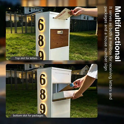 Custom Solar LED House Number Mailbox